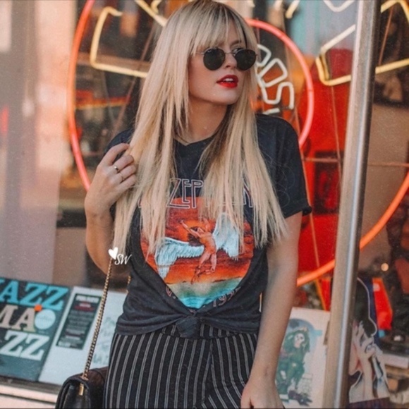 Led Zeppelin Rock Band Tee Graphic US Tour Boho Tee - Picture 2 of 4